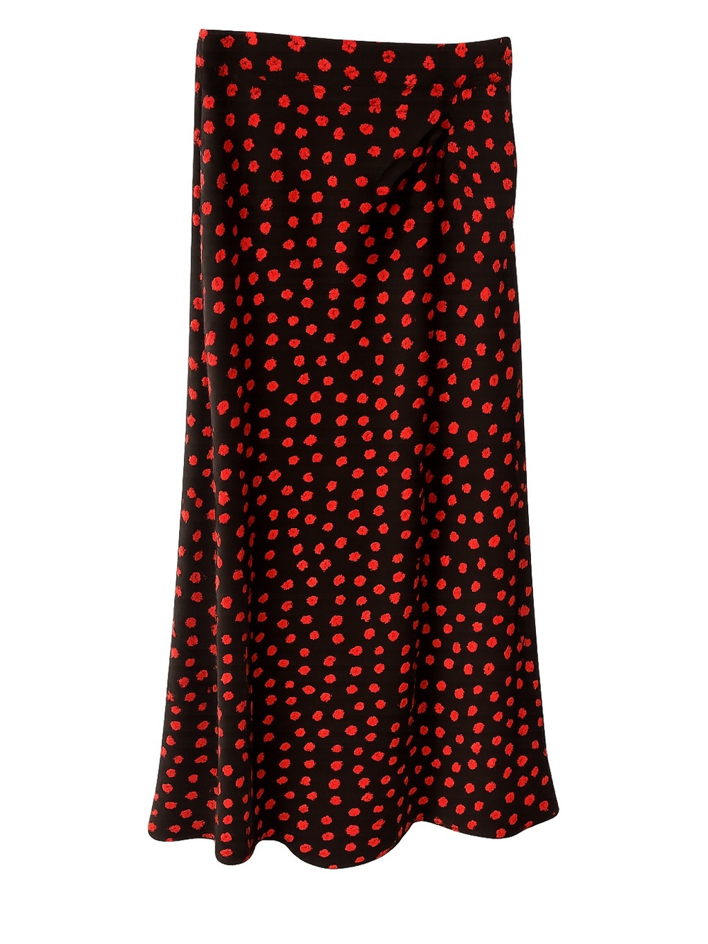 Princess Polly Size 6 Black Maxi Skirt with Red Floral Dot Print